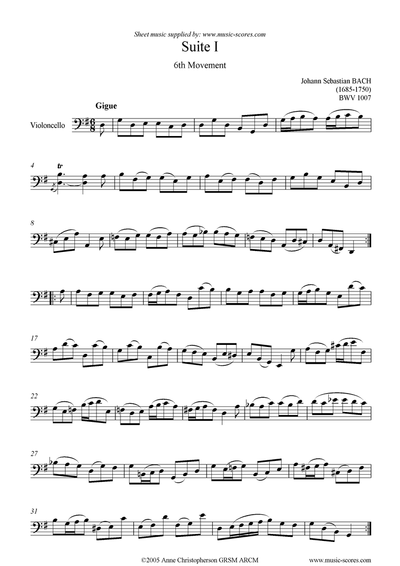 prelude cello sheet music